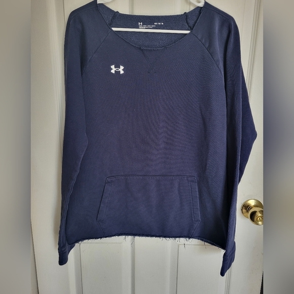 Ladies Under Armour Navy Sweatshirt Sz Med - Picture 2 of 4